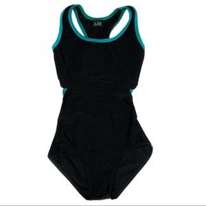 Jule Dancewear Black One Piece Bathing Suit Swimsuit Leotard XS